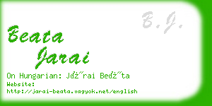 beata jarai business card